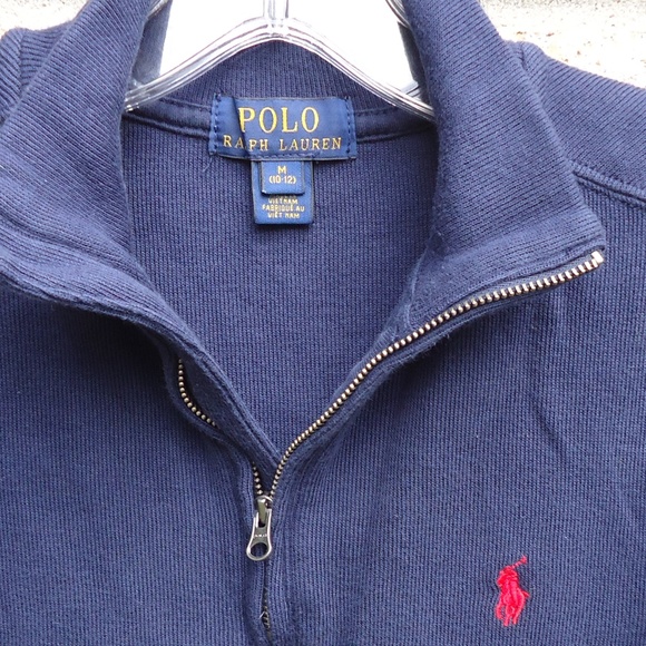 SIZE M (10-12). Polo Ralph Lauren quarter zip sweater. - Picture 6 of 7